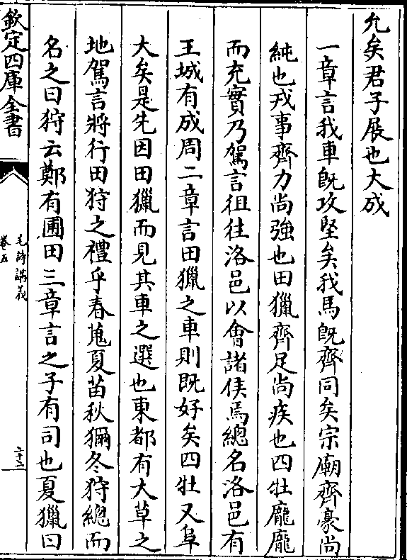 而充实乃驾言徂往洛邑以会诸侯焉总名洛邑有 王城有成周二章言田猎