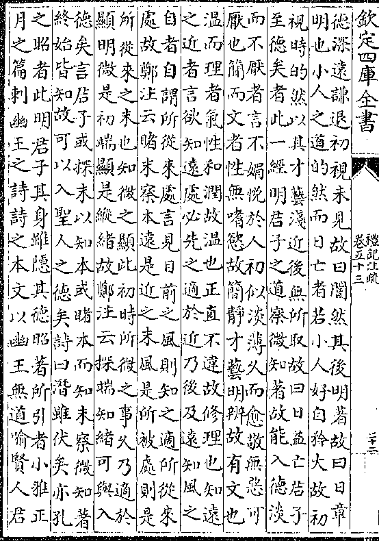 (德深远谦退初视未见故曰闇然其后明著故曰日章/明也小人之道的然而日