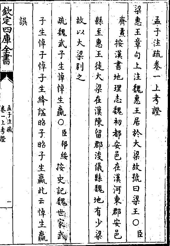 仪县魏地有少梁 故以大梁别之 疏魏武子生悼悼生嬴(臣邦绥)按史记