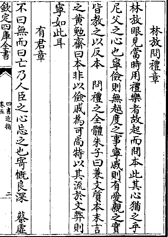 林放眼见当时用礼乐者故起而问本此其心犹之乎 尼父之心也宁俭则无