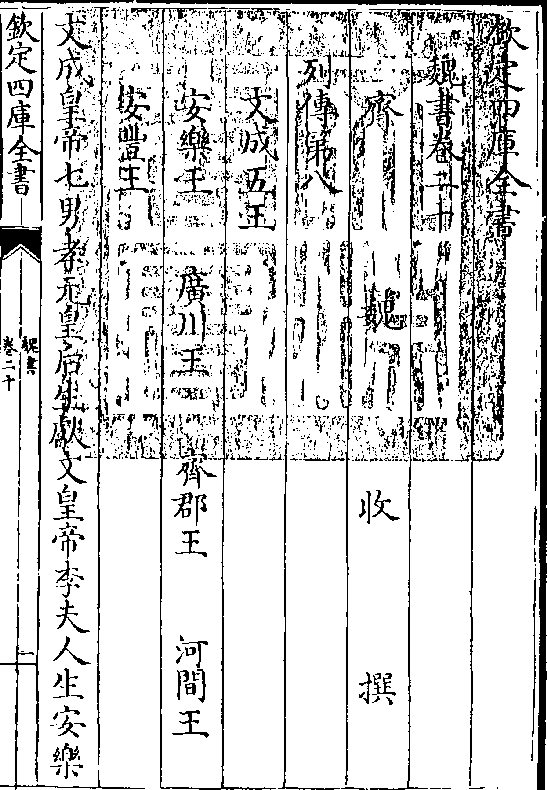 王  河间王安丰王文成皇帝七男孝元皇后生献文皇帝李夫人生安乐卷二十