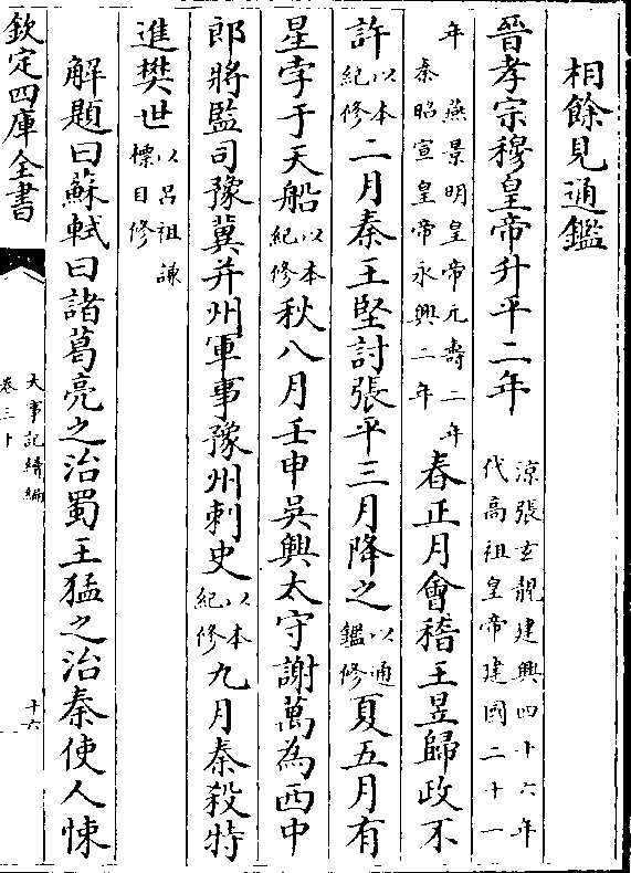 晋孝宗穆皇帝升平二年(凉张玄靓建兴四十六年/代高祖皇帝建国二十一)