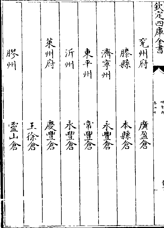 沂州 永丰仓 莱州府 庆丰仓 王徐仓 胶州