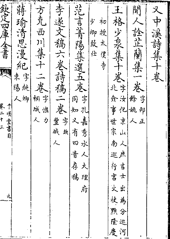 png李元阳中溪集十卷(字仁甫云南太/和人荆州知府)戚贤南玄集四卷(字