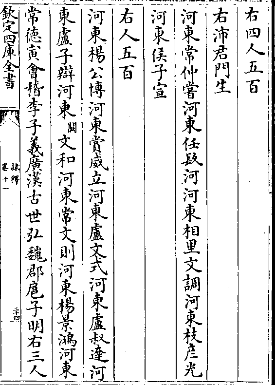 卢子辩河东(阙)文和河东常文则河东杨景鸿河东常德寅会稽李子骞愫