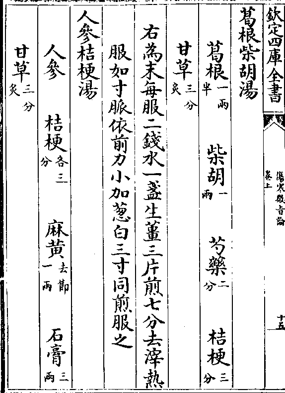 葛根柴胡汤