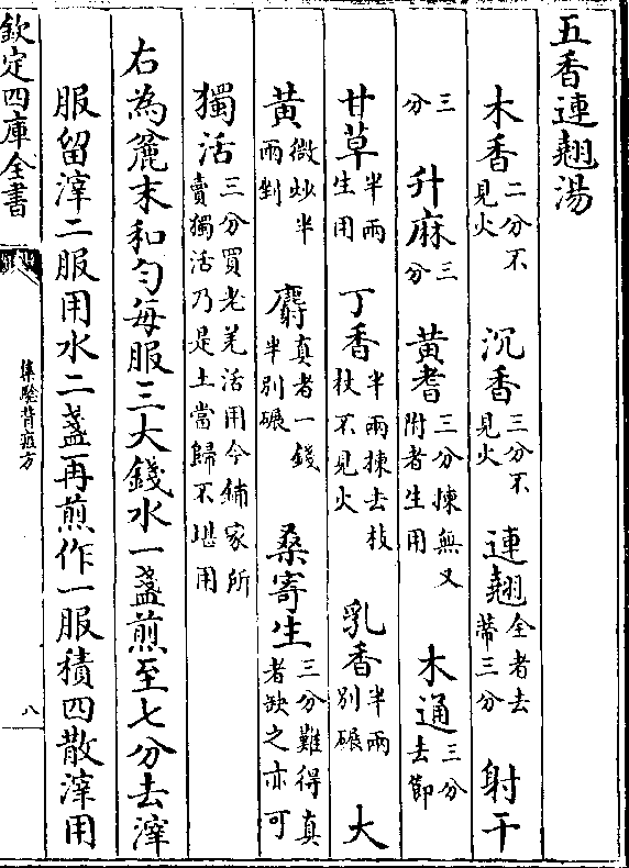 五香连翘汤