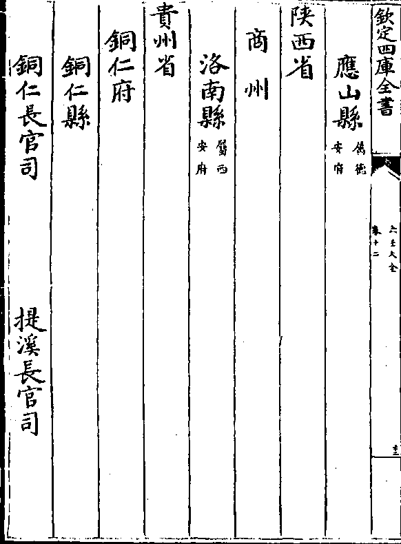 应山县(属德/安府 陕西省 商 州 洛南县(属西/安府 贵州省