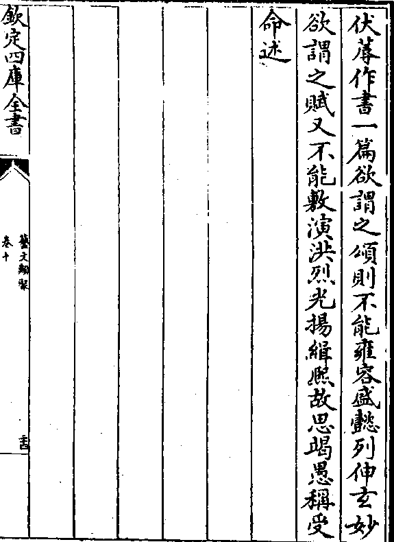 伏蓐作书一篇欲谓之颂则不能雍容盛懿列伸玄妙 欲谓之赋又不能敷演洪