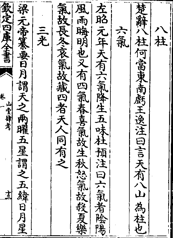 故生秋怒气故杀夏乐 气故长冬哀气故藏四者天人同有之 三光 梁元帝纂