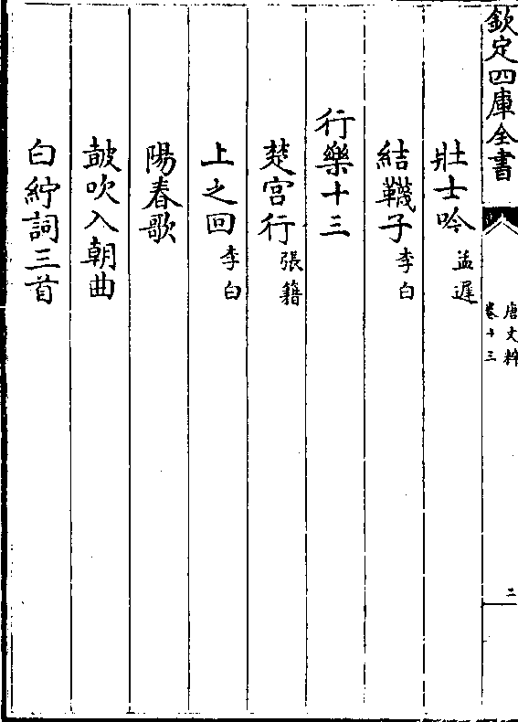 壮士吟(孟迟 结袜子(李白 行乐十三 楚宫行(张籍