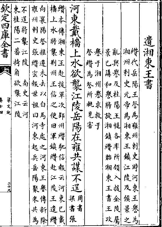 遗湘东王书