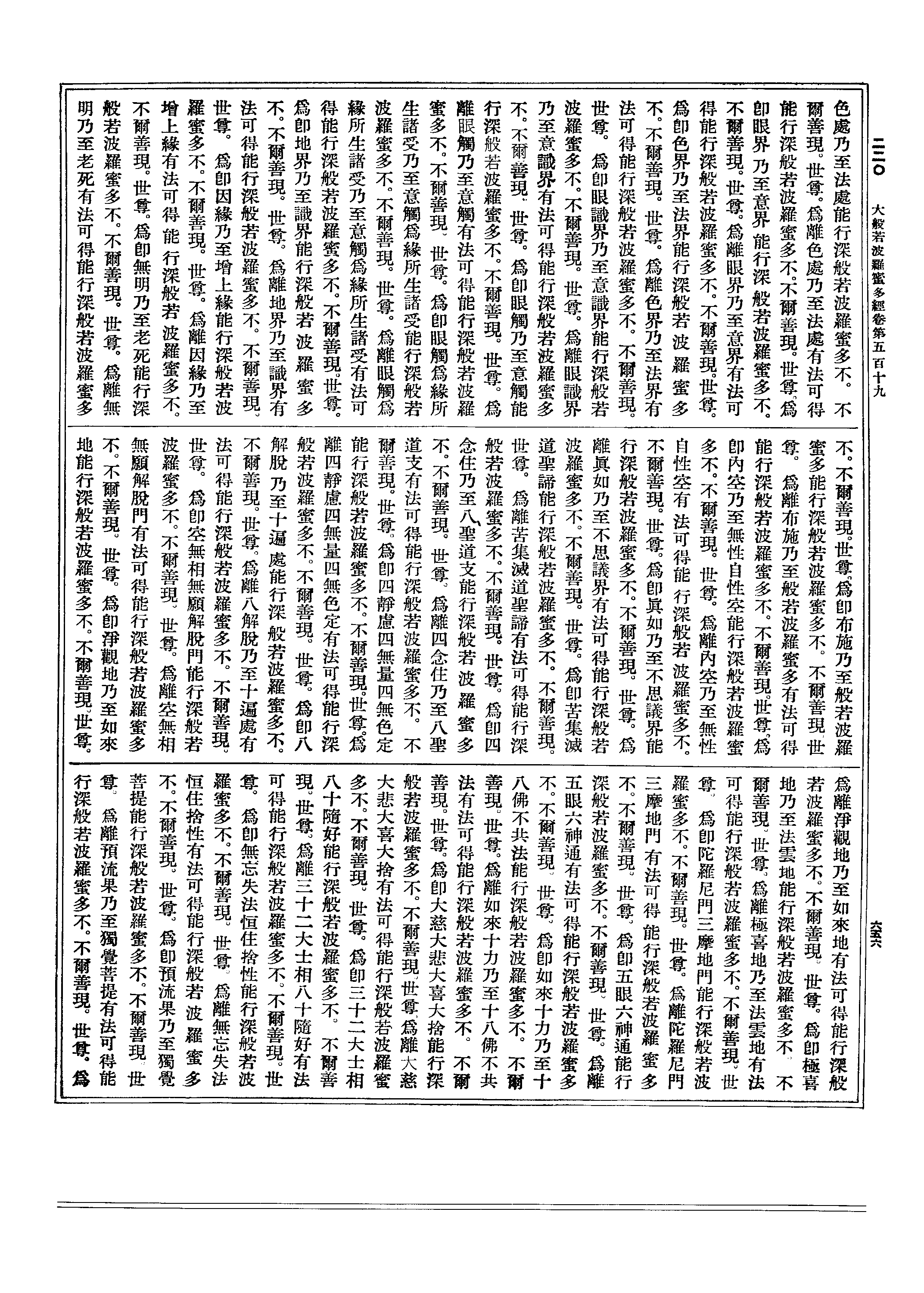 善现!」「世尊!为即极喜地乃至法云地,能行深般若波罗蜜多不?