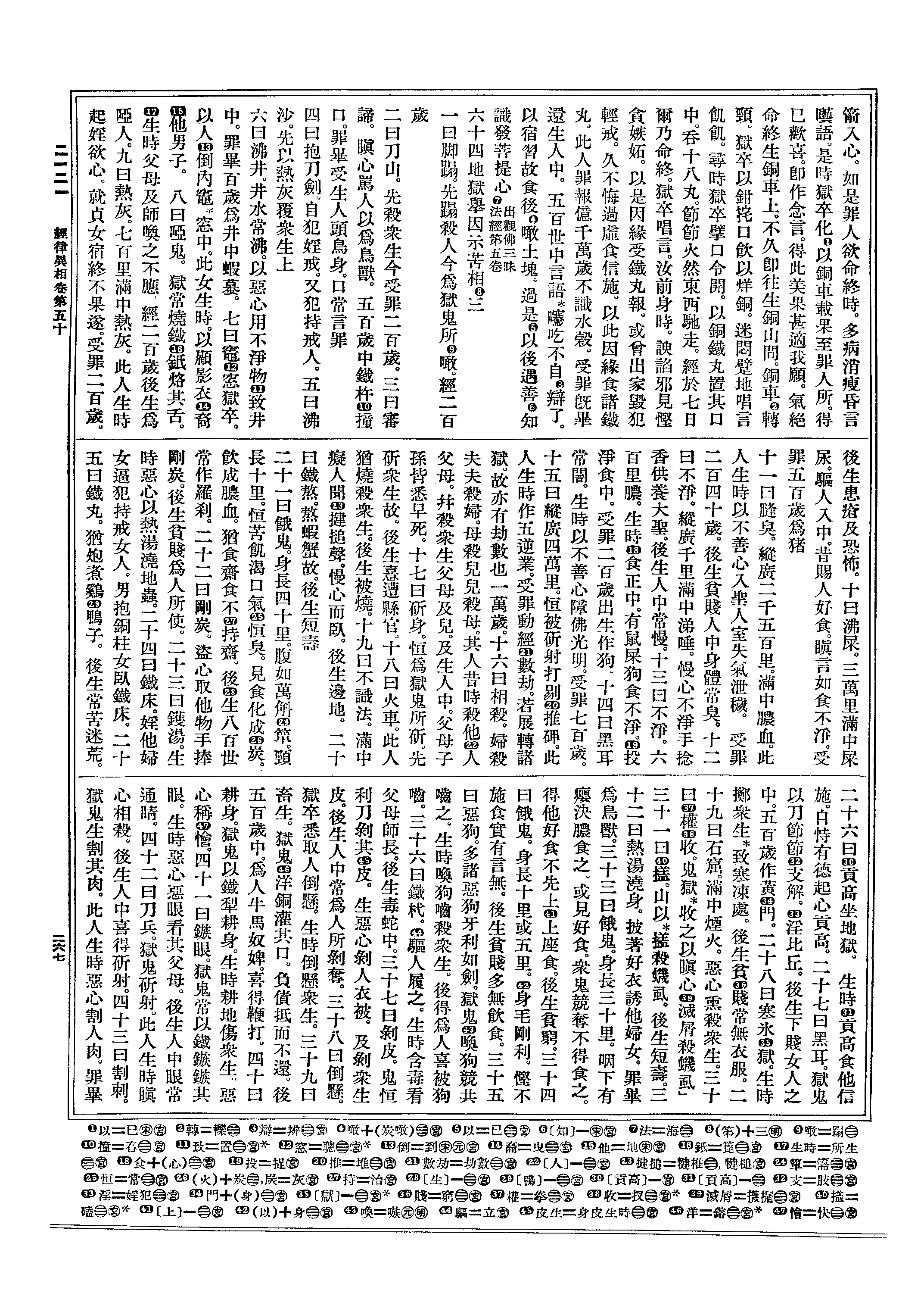 自恃有德起心贡高.二十七曰黑耳.狱鬼以刀节节支解.